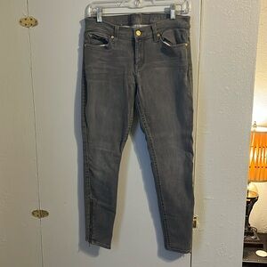7 for All Mankind skinny jeans. Zip ankle, color grey, size 30